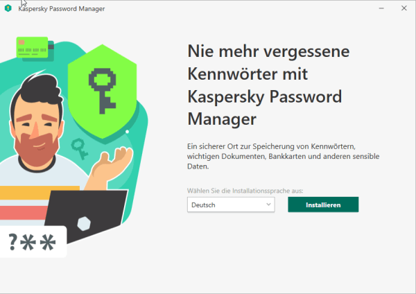 Installation des Kaspersky Password Managers