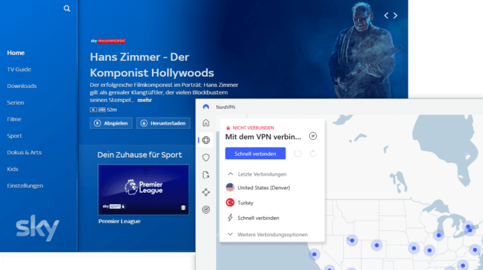 Sky Go mit NordVPN