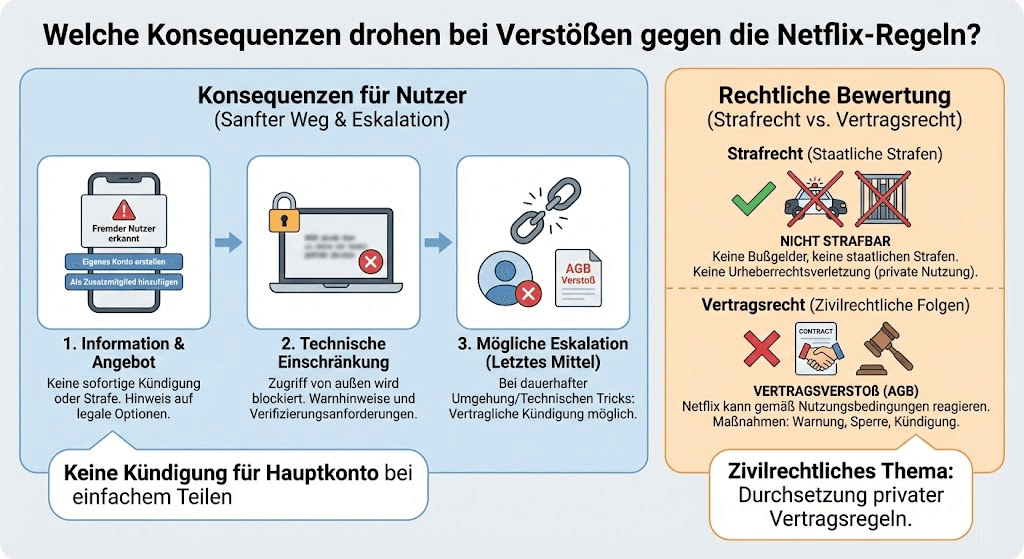 Strafen bei Account-Sharing Netflix