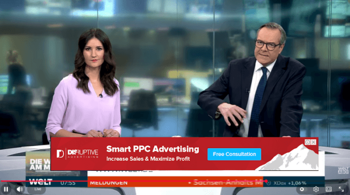 Werbe-Overlay auf YouTube