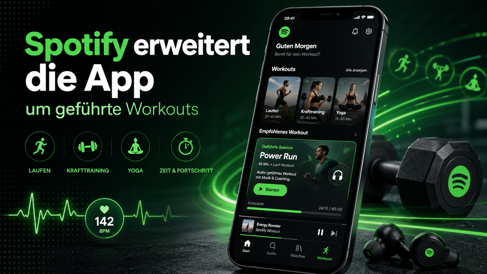 Spotify erweitert die App um geführte Workouts