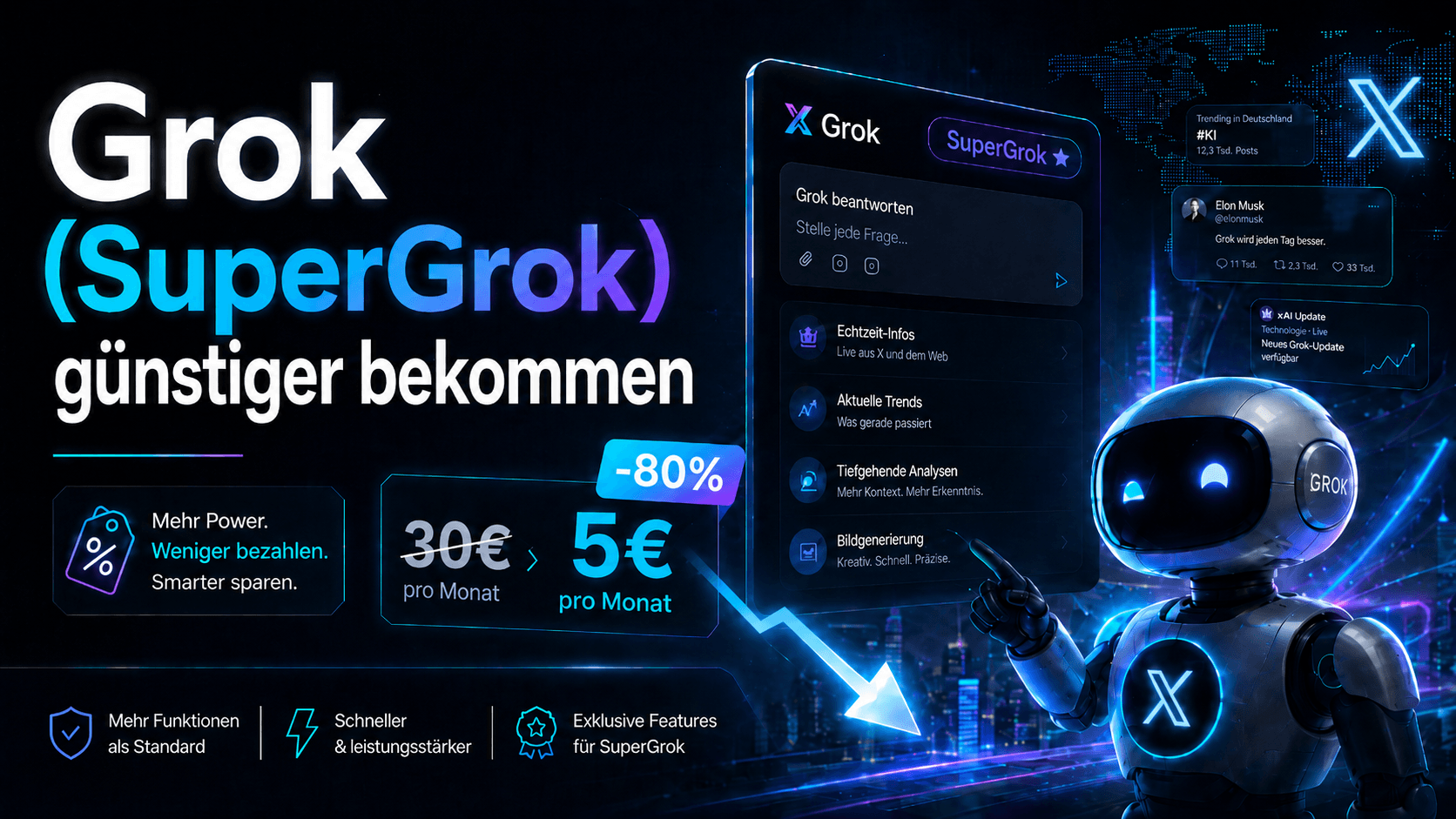 Grok (SuperGrok) günstiger