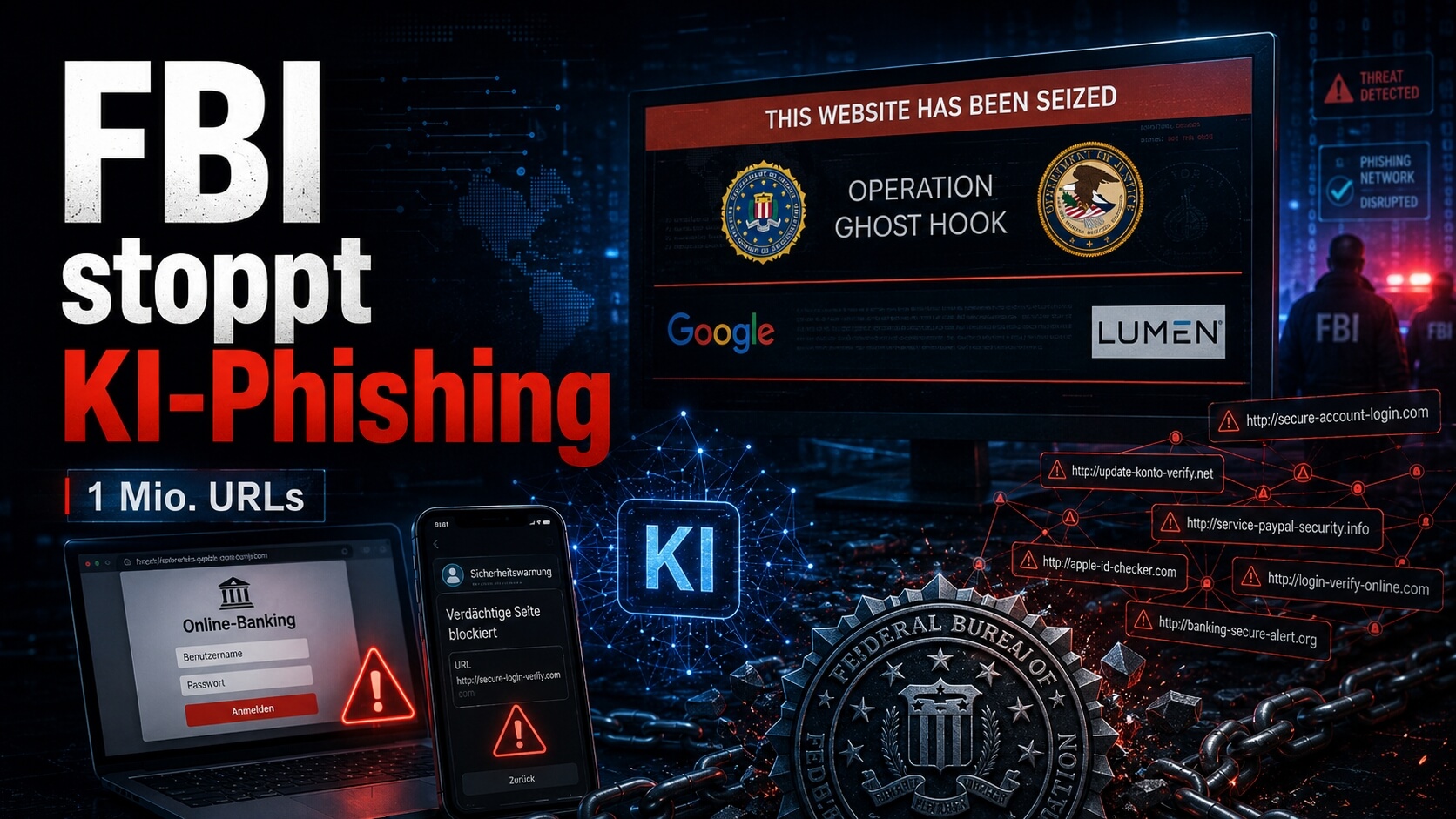 FBI zerschlägt riesigen KI-gestützten Phishing-Dienst