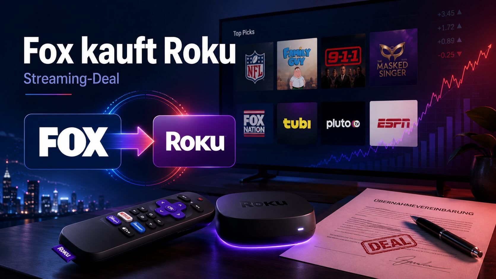Fox kauft Roku für 22 Milliarden US-Dollar
