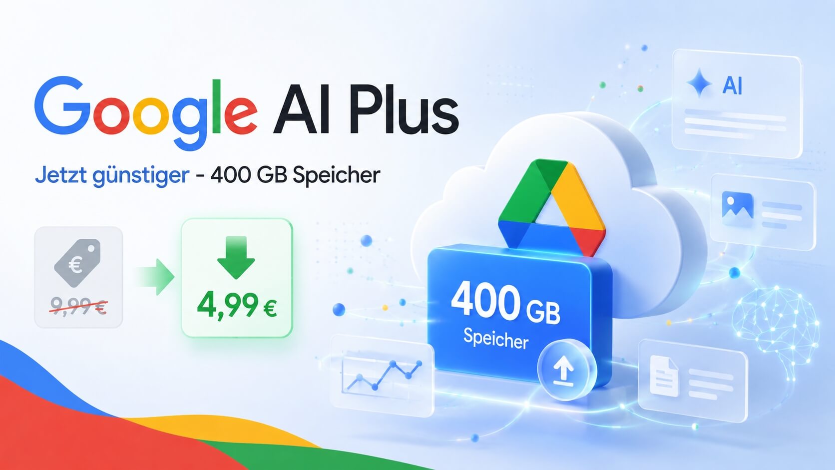 Google AI Plus: Abo kostet nun weniger und bietet mehr Speicher