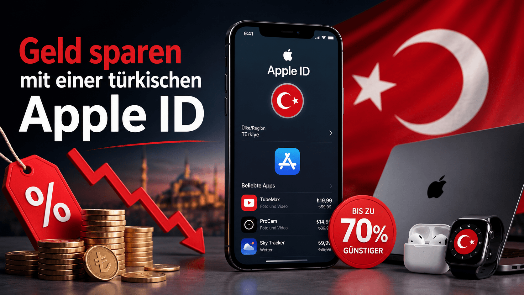 Abos mit einer türkischen Apple-ID günstiger