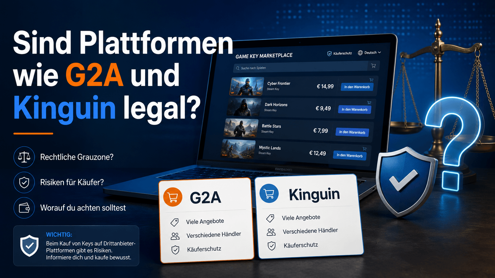 Sind Plattformen wie G2A und Kinguin legal