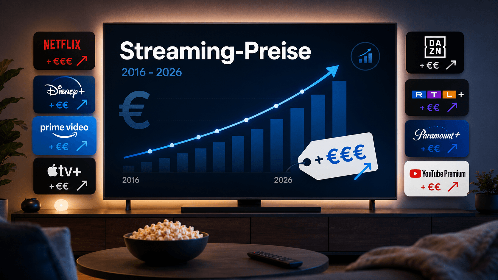 So teuer sind Netflix, Disney+, DAZN und Co. in zehn Jahren geworden
