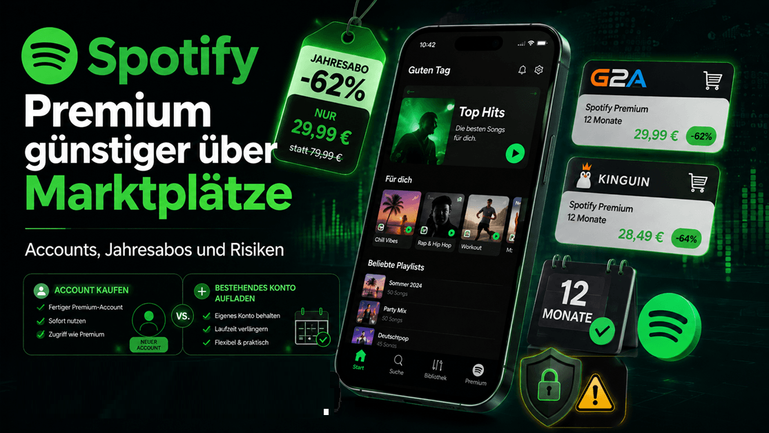 Spotify Premium 12 Monate günstiger kaufen