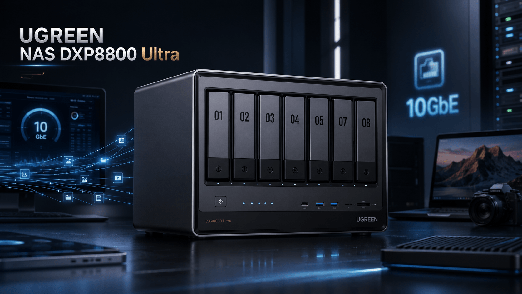UGREEN DXP8800 Ultra: Neues 8-Bay-NAS mit Core 7, Dual-10GbE und bis zu 272 TB Speicher