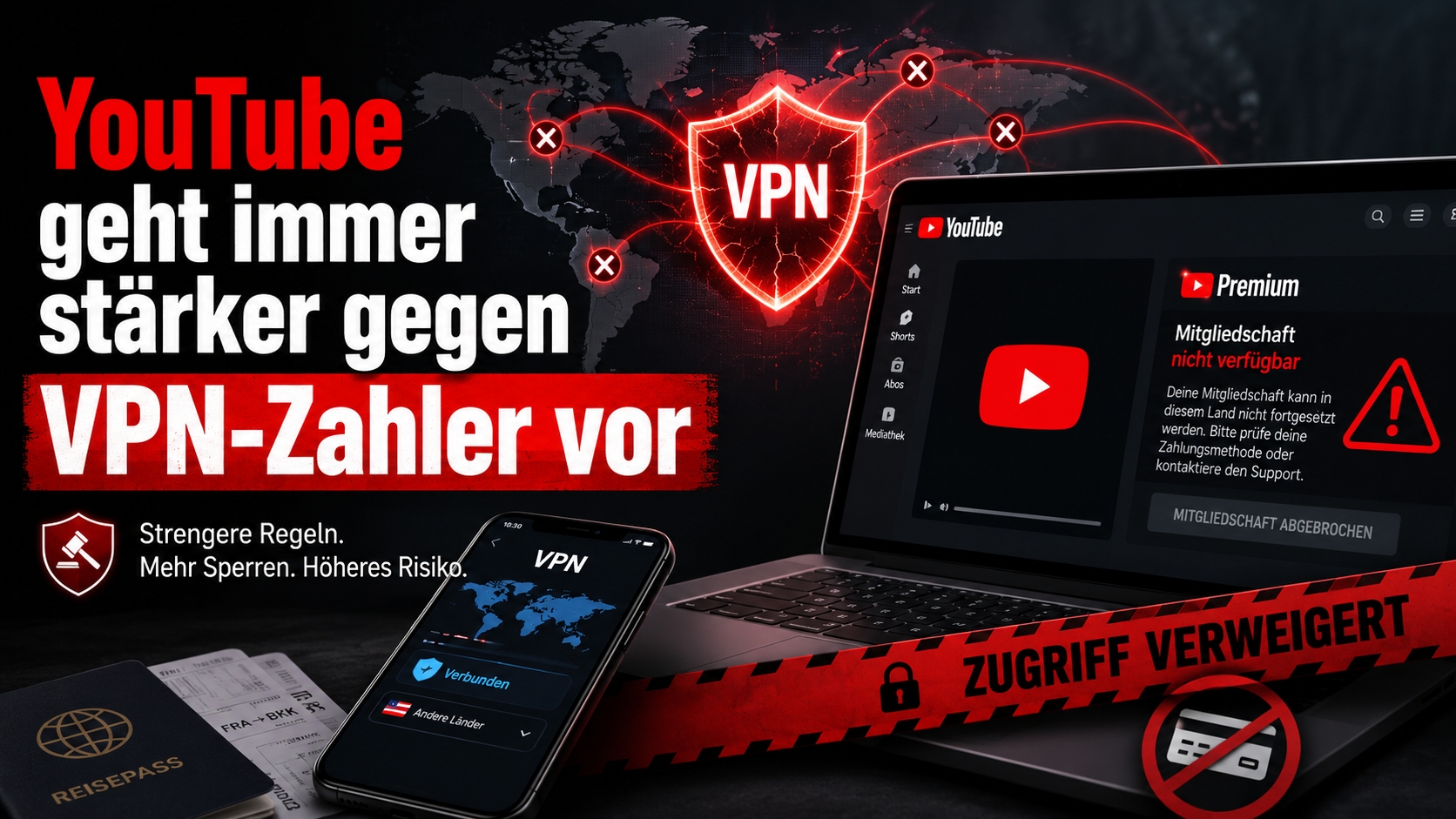 YouTube geht immer stärker gegen VPN-Zahler vor