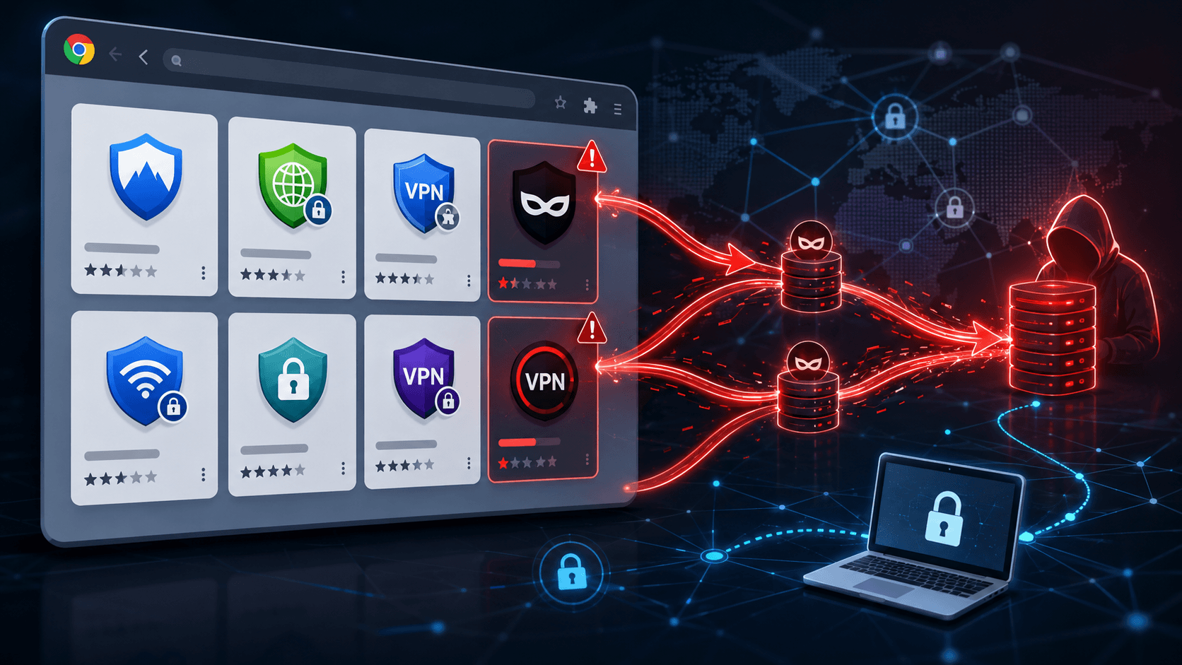 Chrome Web Store: Über 700 gefälschte VPN-Erweiterungen leiteten Datenverkehr um