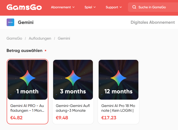 Angebot: Google Gemini günstiger abonnieren