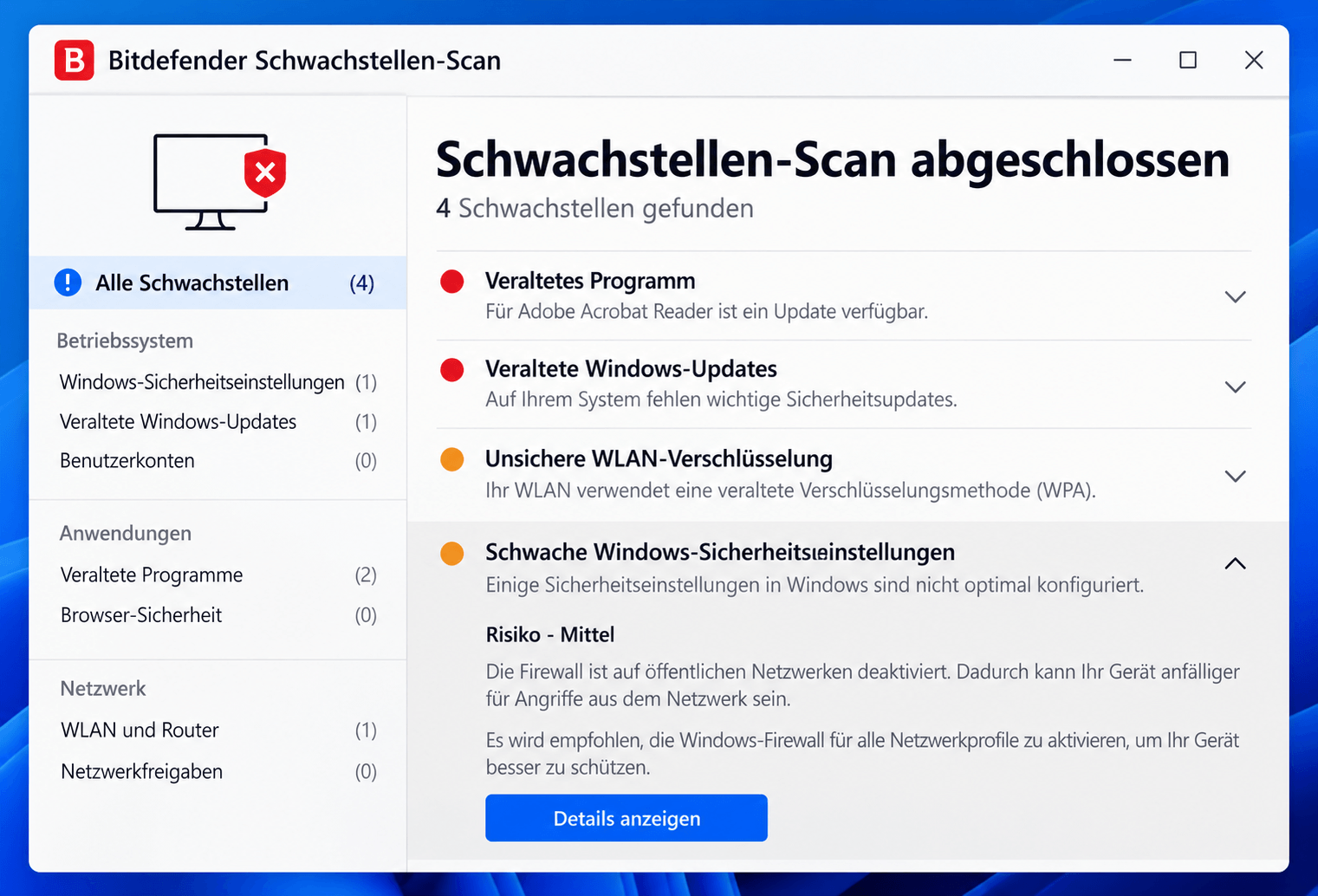 bitdefender Schwachstellenscanner