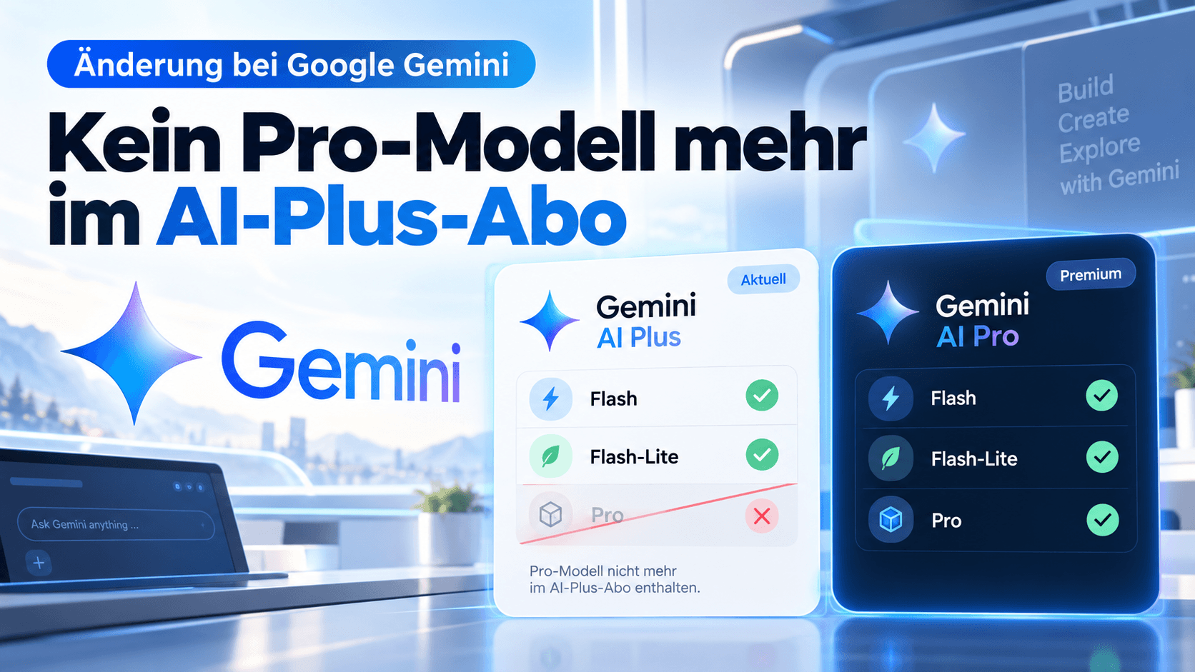 Google Gemini: AI Plus verliert das Pro-Modell - das ändert sich ab Oktober 2026