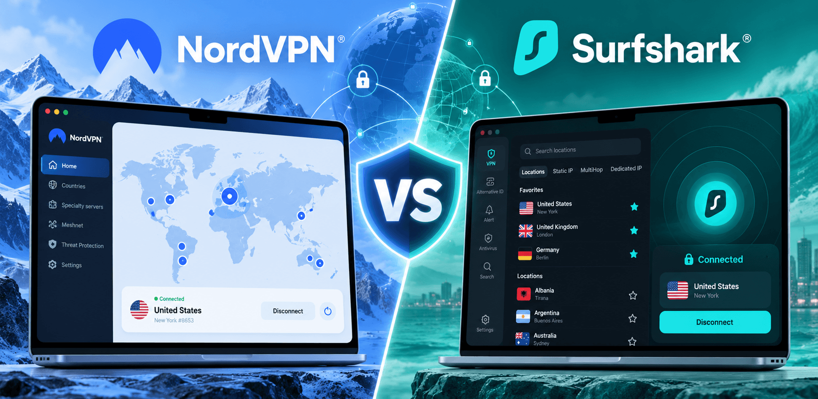 NordVPN vs. Surfshark