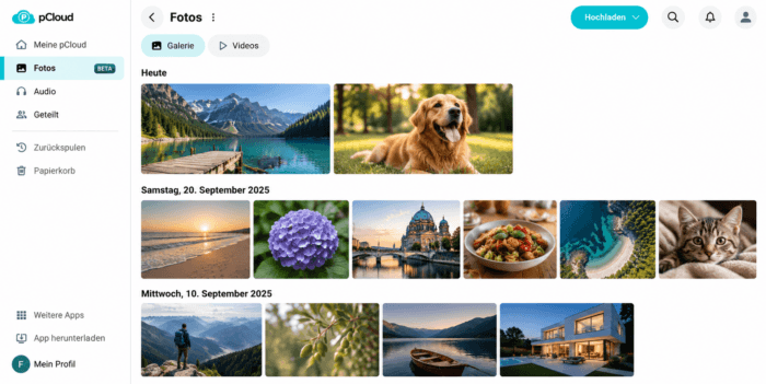 pCloud als Medienarchiv