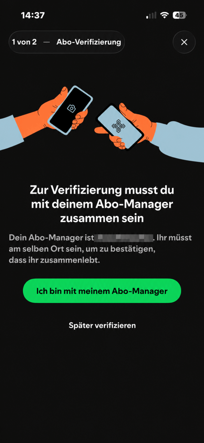 Spotify QR-Code-Verifizierung